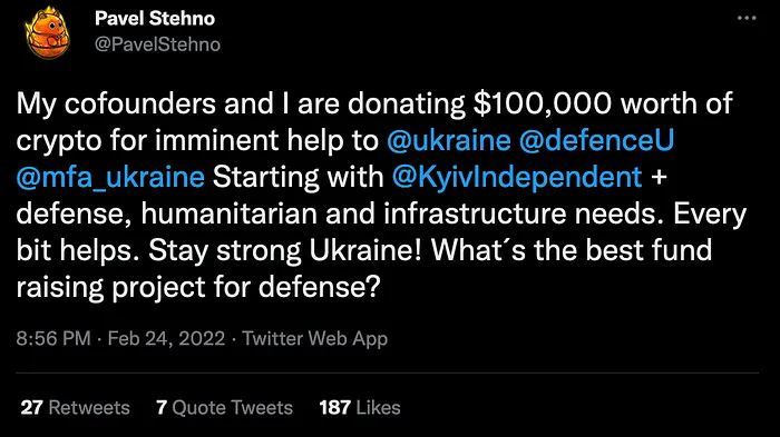 Pavel Stehno tweet