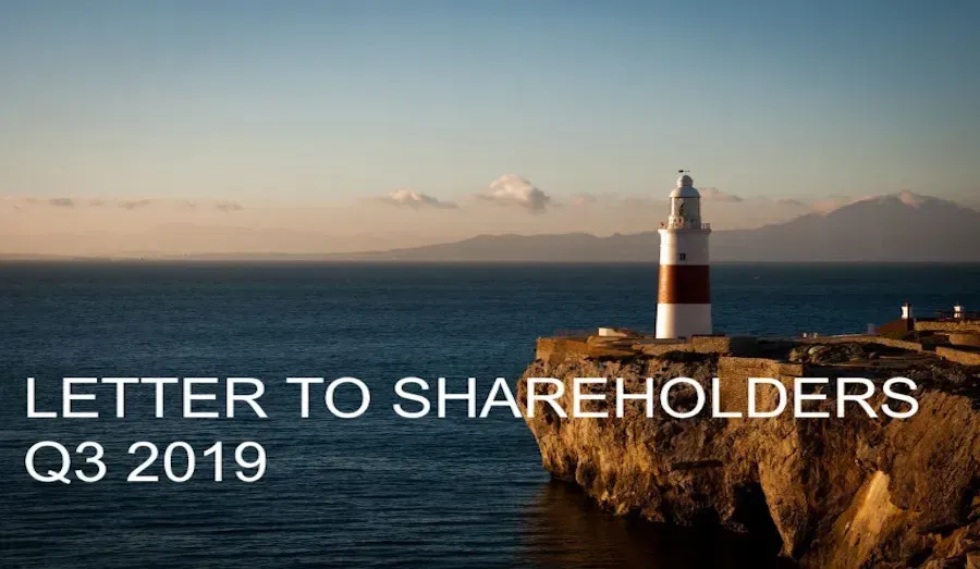 Letter to shareholders - Q3 2019